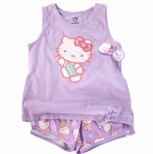 Kid's Hello Kitty Purple Tank and Shorts Set Size 12